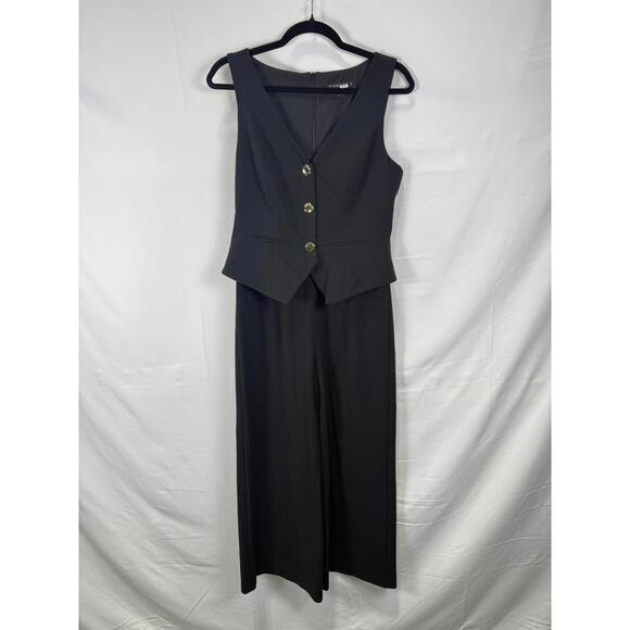 Black Halo Black Sloane Jumpsuit Size 8 with Lints and Minor Snags - Picture 4 of 9